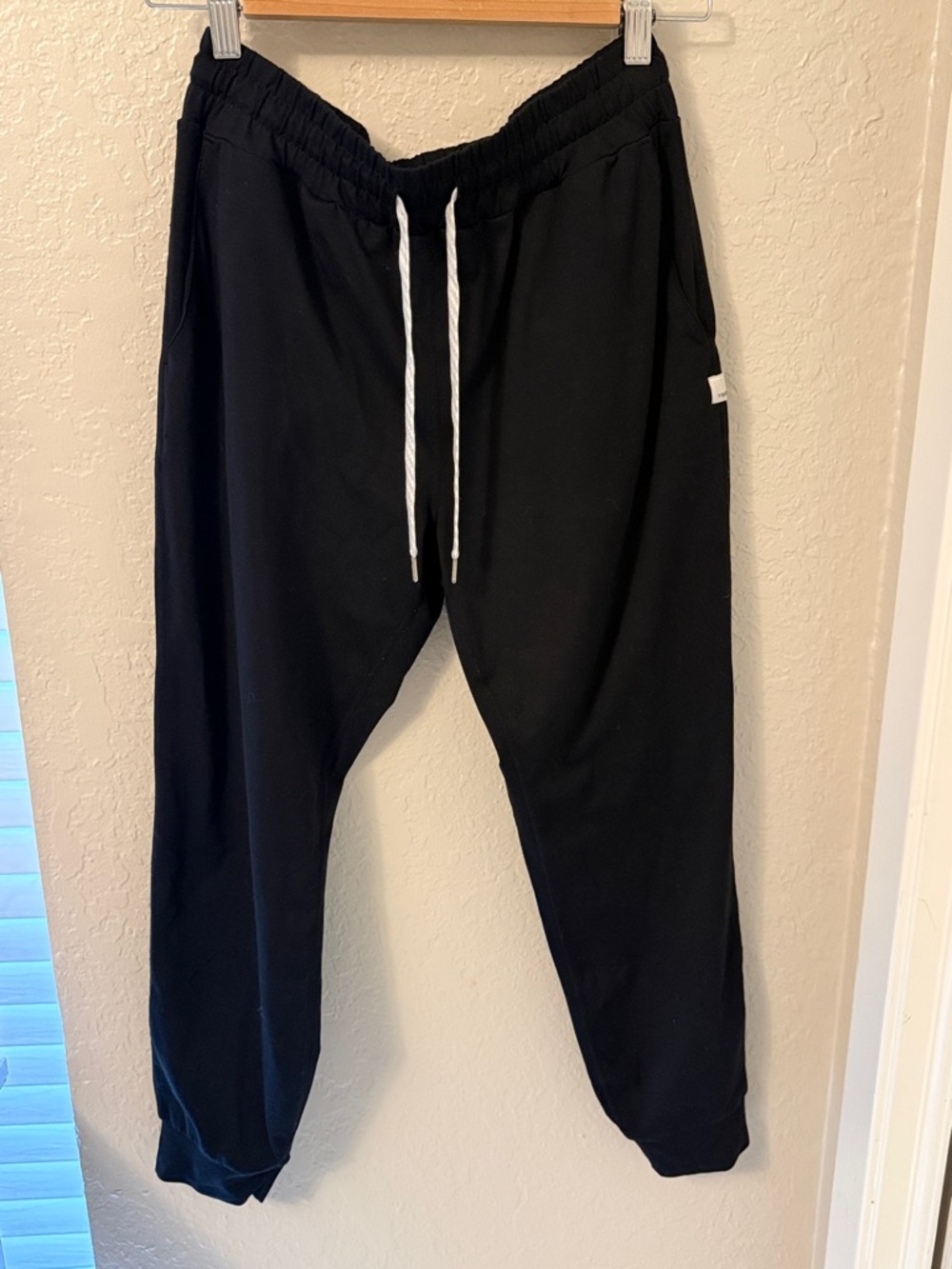 Vuori Black Jogger Sweatpants with White Drawstring